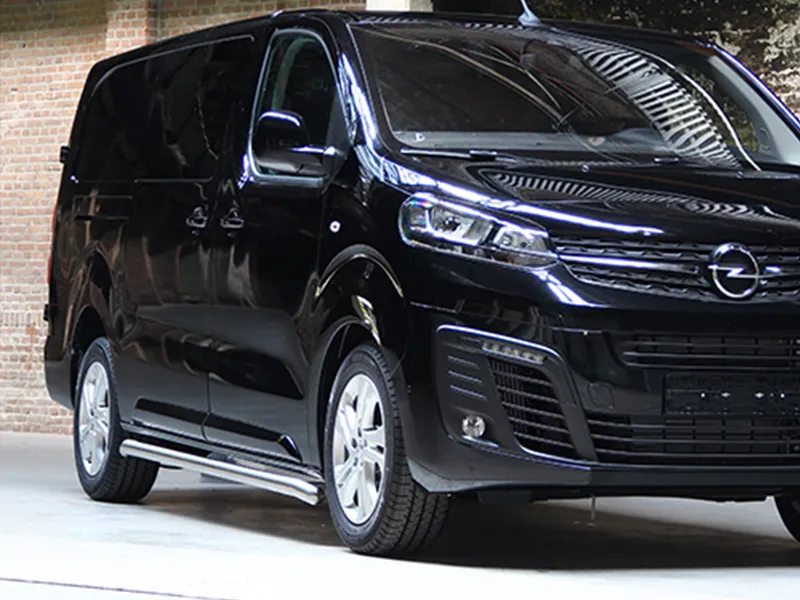 Schwellerrohr Set Edelstahl matt gebogen passend für Opel Vivaro C 2019 - 2024 (L1)