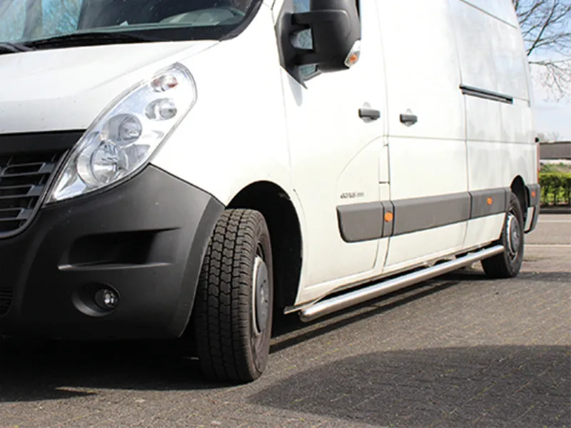Schwellerrohr Set Edelstahl matt gebogen passend für Renault Master III 2010 - 2024 (L1)