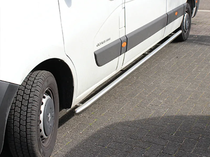 Schwellerrohr Set Edelstahl matt gebogen passend für Renault Master III 2010 - 2024 (L3)