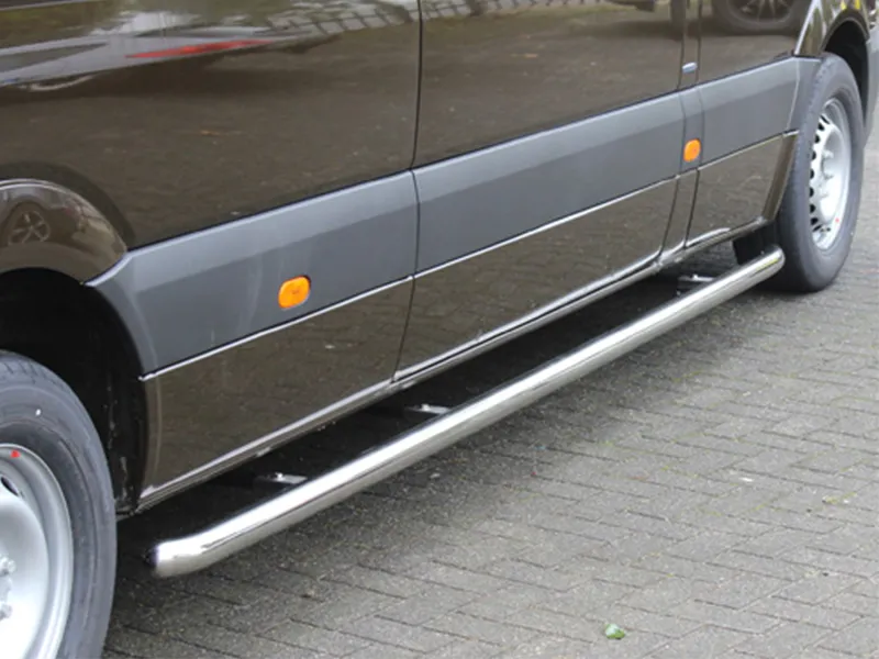 Schwellerrohr Set Edelstahl poliert gebogen passend für Mercedes Sprinter (W906) 2006-2018 (L1) RWD