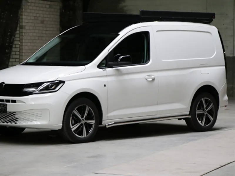 Schwellerrohr Set Edelstahl poliert gebogen passend für VW Caddy Cargo V ab 2020 (L1)