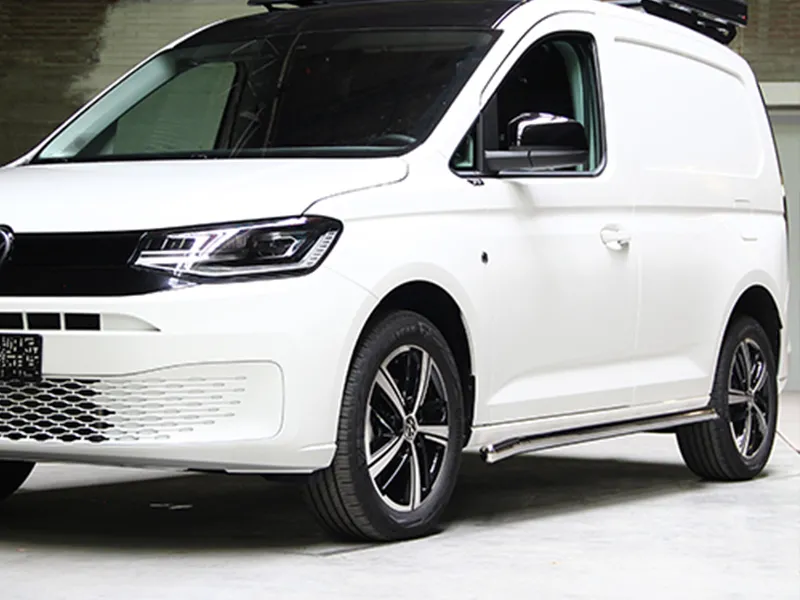 Schwellerrohr Set Edelstahl poliert gebogen passend für VW Caddy Cargo V ab 2020 (L1)