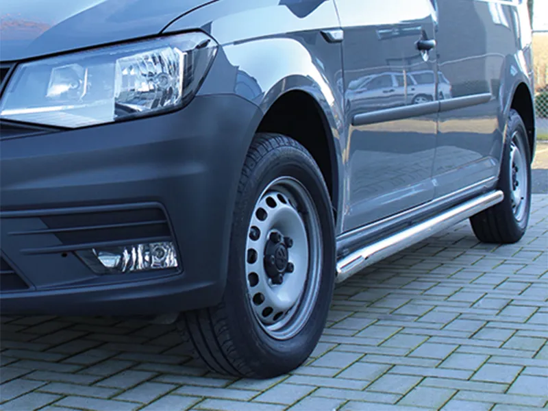 Schwellerrohr Set Edelstahl poliert gebogen passend für VW Caddy III+IV 2004-2020 (L1)