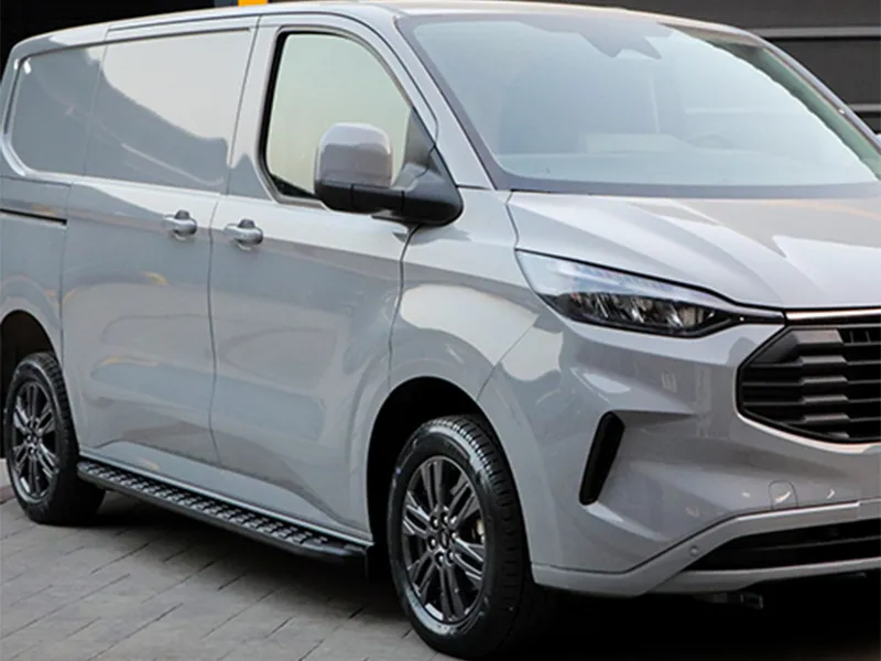 Trittbretter Alu/ABS schwarz passend für Ford Transit Custom II ab 2023 (L2) Grip