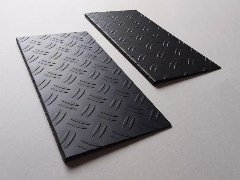Trittschutzblech-Set (2) Alu Riffel schwarz passend für Fiat Ducato 3 ab 2006