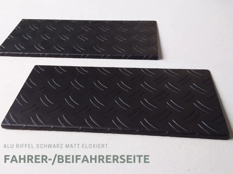 Trittschutzblech-Set (2) Alu Riffel schwarz passend für Fiat Ducato 3 ab 2006