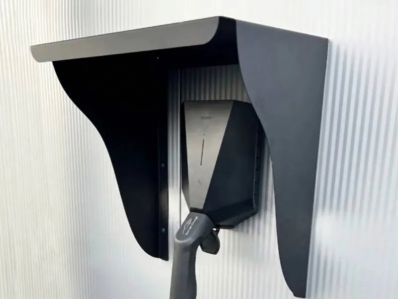 Wallbox-Schutzdach walliiBoxx© mit spezieller Dachneigung Alu anthrazit (RAL 7016) | Größe 1
