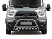 Frontbügel mit Unterfahrschutzplatte Edelstahl Ø 70 mm passend für Ford Transit 2014 - 2024