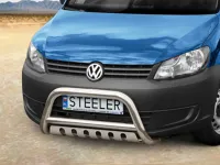 Frontbügel mit Unterfahrschutzplatte Edelstahl Ø 70 mm passend für VW Caddy 2010 - 2021