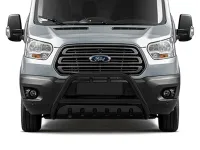 Frontbügel mit Unterfahrschutzplatte Edelstahl schwarz Ø 70 mm passend für Ford Transit 2014 - 20...