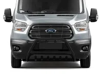 Frontbügel mit Unterfahrschutzplatte Edelstahl schwarz Ø 70 mm passend für Ford Transit ab 2024