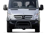 Frontbügel mit Unterfahrschutzplatte Edelstahl schwarz Ø 70 mm passend für Mercedes Sprinter 2006...