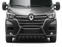 Frontbügel mit Unterfahrschutzplatte Edelstahl schwarz Ø 70 mm passend für Renault Master 2019 - ...