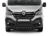 Frontbügel mit Unterfahrschutzplatte Edelstahl schwarz Ø 70 mm passend für Renault Trafic III 201...