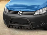 Frontbügel mit Unterfahrschutzplatte Edelstahl schwarz Ø 70 mm passend für VW Caddy 2010 - 2021