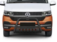 Frontbügel mit Unterfahrschutzplatte Edelstahl schwarz Ø 70 mm passend für VW T6.1 2019 - 2024