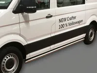 Schwellerrohr Set Edelstahl matt gebogen passend für VW Crafter II 2017-2022 L3 FWD